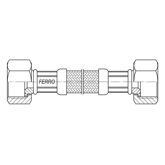 Instalacija crijevo Inox M3/8˝xM3/8˝ - 600 mm