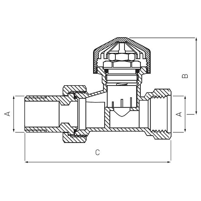 Termostatski radijatorski ventil ravni 1/2˝