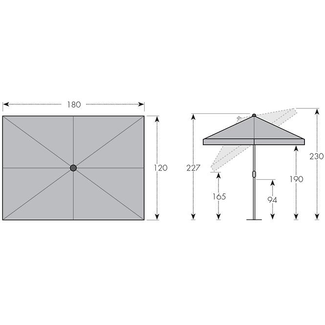 Suncobran ACTIVE 180x120 cm natur