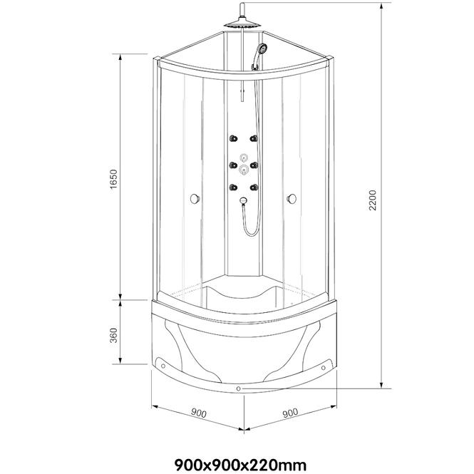 Hidromasaža Box K392 VV 90x90