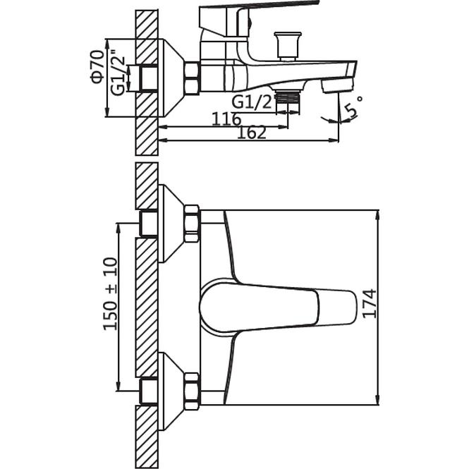 Slavina za kadu Lima HB101-BW