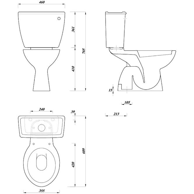 Wc monoblok Atlas vertikalni  — eko