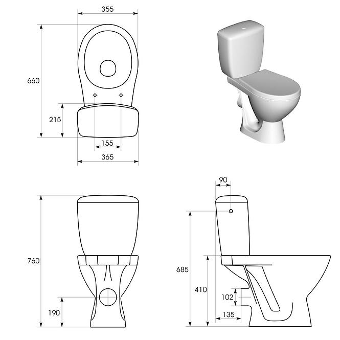 Wc monoblok Kaskada 010 204