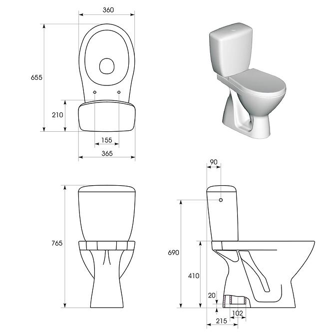 Wc monoblok Kaskada 020 205