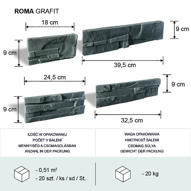 Kamen Roma Grafit, pak=0,51m2