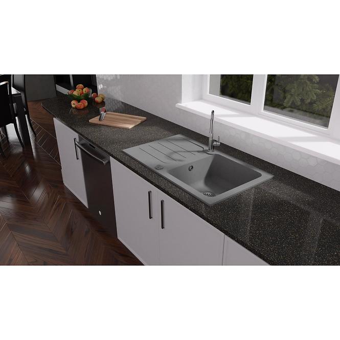 Granitni sudoper  1 korito 860x500 sivi