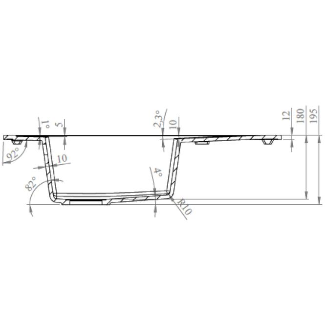 Sudoper Granit 1K 780X480 crna Merkury