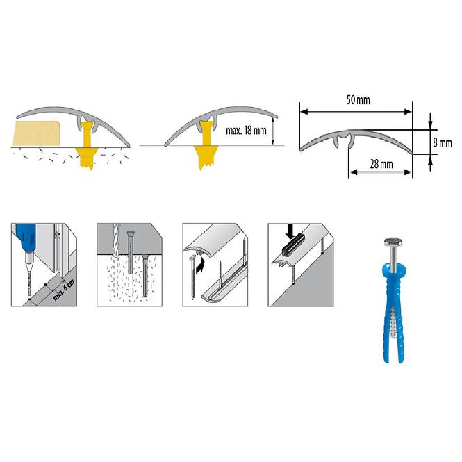 Podni profil LW 50 0,9m Tikovine