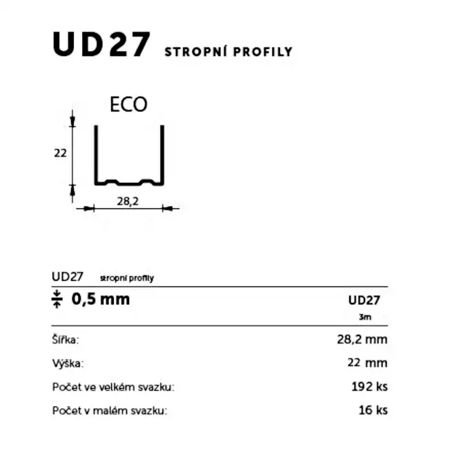 PROFIL UD30 3000MM (0,5)