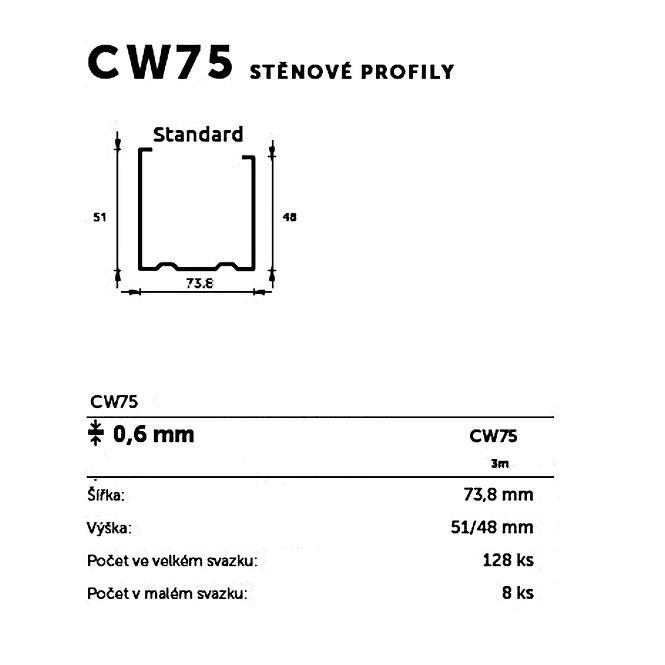 PROFIL CW75 3000MM (0,6)