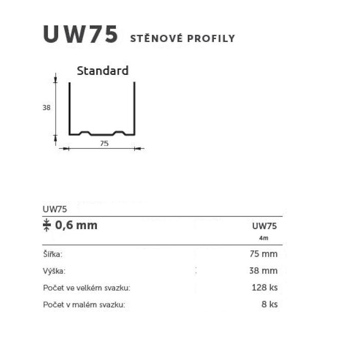 PROFIL UW75 4000MM (0,6)