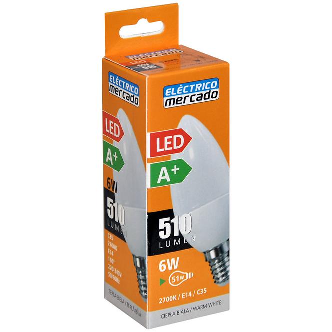 Žarulja LED EM 6W C35 E14 2700K