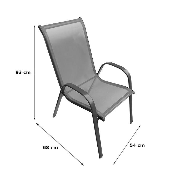 Vrtni set stakleni stol MT6008 + 4 stolice TFC004 siva