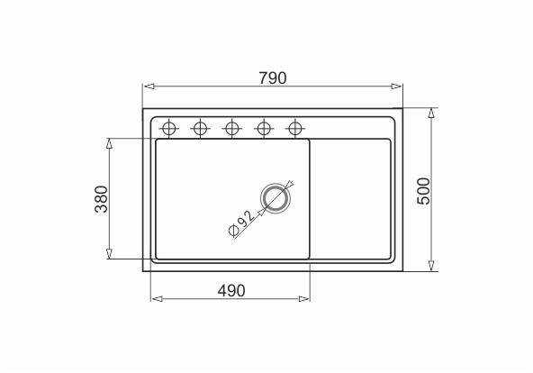 Sudoper camea 790x500x210 bež