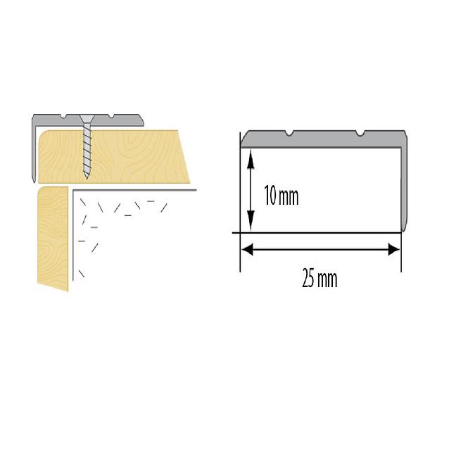 Stepenice profil LSW 10X25 1,0m Srebro