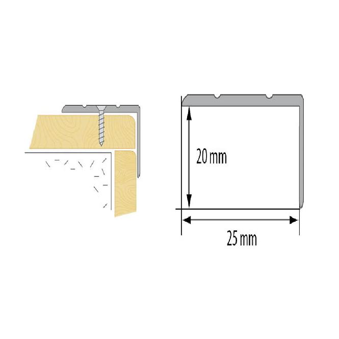 Podni profil LSW 20X25 1,0m Srebro