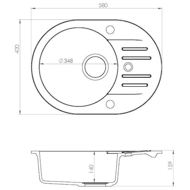 Sudoper sa slavinom danton 40 420x580 crni