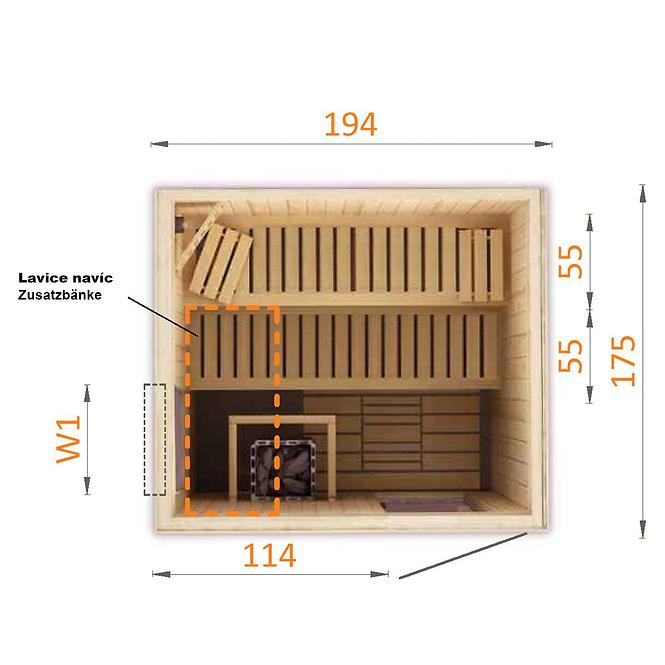 Sauna Perhe 2018V + s prozorom