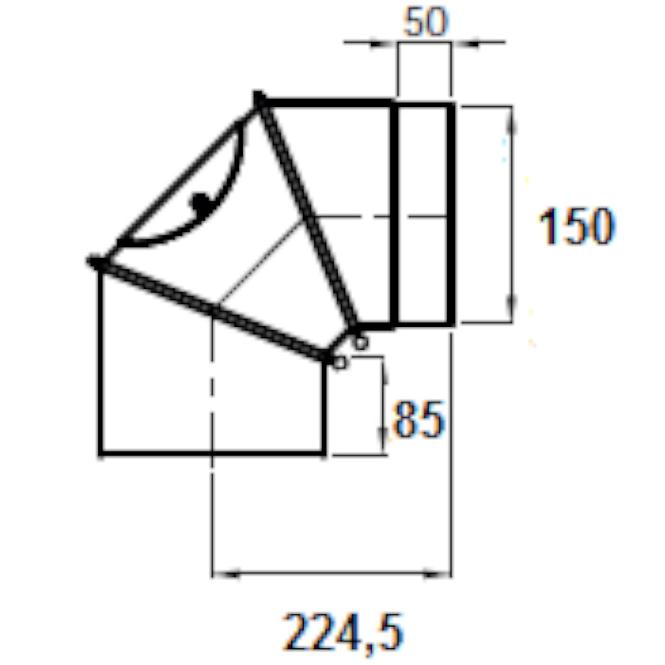 Podesivo koljeno 150/90