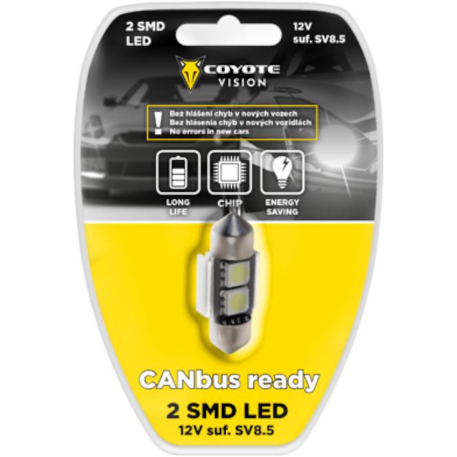 ŽARULJA 12V LED 2 SMD SUF, SV8,5 CAN-BUS COYOTE VISION