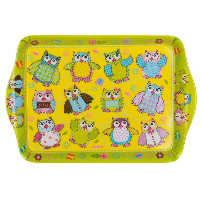 Poslužavnik 12km8008owl melamin 21x14cm soval