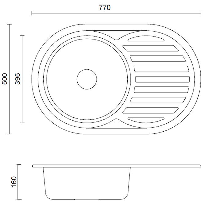 Sudoper tom 211 770x500x160 saten